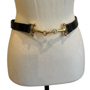 Elegant Black and Gold Women's snaffle bit Belt